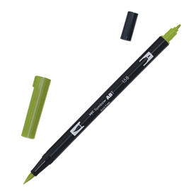 Pennarello dual brush 158 - dark olive - tombow