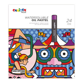 Pastello a olio - lunghezza 60 mm - colori assortiti - carioca plus - conf. 24 pezzi