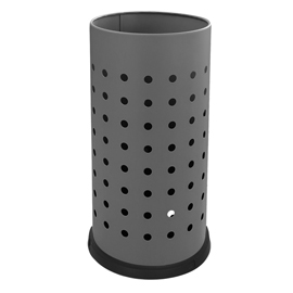 Portaombrelli forato - diametro 24 cm - h 48 cm - 21 l - acciaio - grigio - stilcasa