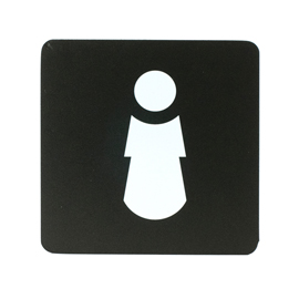 Pittogramma adesivo - toilette donna - 16 x 16 cm - pvc - nero/bianco - stilcasa