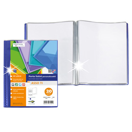 Portalistini personalizzabile asso ti - 15 x 21 cm - 20 buste - blu - sei rota