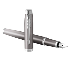 Penna stilografica im monochrome rituals grey - punta m - grigio - parker