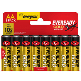 Pila stilo aa - 1,5v - eveready gold- alcalina - energizer - blister 8 pezzi