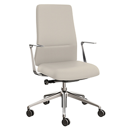 Poltrona direzionale bull bub - con braccioli fissi - panna - unisit