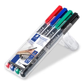 Pennarello astucci lumocolor permanent 313  - punta 0,4mm - 4 colori - staedtler