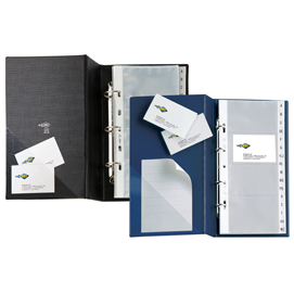 Portabiglietti visita mc 16 - 15x28 cm - 160 biglietti - nero - sei rota