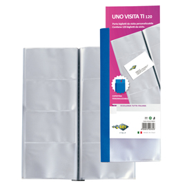 Portabiglietti uno visita ti 120 - 12x26,5 cm - 120 biglietti - trasparente - sei rota