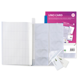 Porta biglietti da visita uno card - 21x29,7 cm - 10 buste con 10 tasche ciascuna - blu - sei rota