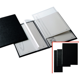 Portamenù g - 22x30 cm (a4) - pvc - nero - 2+2 tasche - sei rota