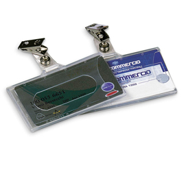 Portabadge con clip - pvc semirigido - 9x5,6 cm - lebez