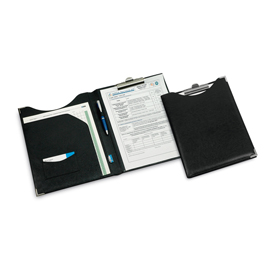 Portablocco in similpelle con tasca - nero - 24 x 31cm - lebez