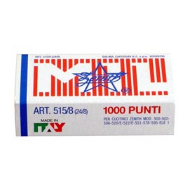 Punti 515/8 - 24/8 - acciaio naturale - metallo - zenith - conf. 1000 pezzi