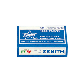 Punti 130/e - 6/4 - acciaio naturale - metallo - zenith - conf. 1000 pezzi