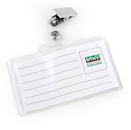 Portabadge con clip - 9,3x6 cm - lebez - conf. 50 pezzi