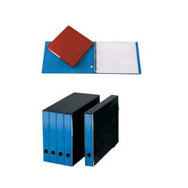 Portatabulati ad anelli - senza custodia (singolo) - dorso 5 cm - 31,5x42 cm - azzurro - cartotecnica del garda