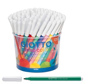 Pennarelli turbo color - punta ø2,8mm - colori assortiti - giotto - barattolo 96 pezzi