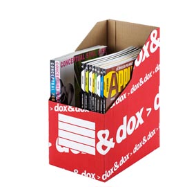 Portariviste dox&dox - 17x35x25 cm - bianco/rosso - rexel dox