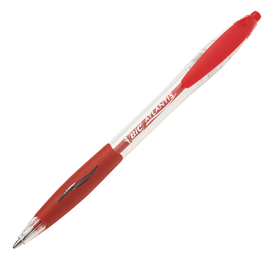 Penna a sfera a scatto atlantis classic - punta 1,0mm - rosso  - bic - conf. 12 pezzi