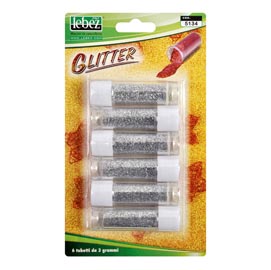 Porporina glitter - 2gr - argento - lebez - conf. 6 tubi