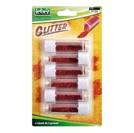 Porporina glitter - 2gr - rosso - lebez - conf. 6 tubi