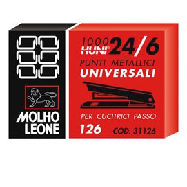 Punti 126 - 24/6 - metallo - molho leone - conf. 1000 pezzi