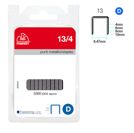 Punti zincati - 13/4 - 4 mm - metallo - romeo maestri - conf. 3360 pezzi