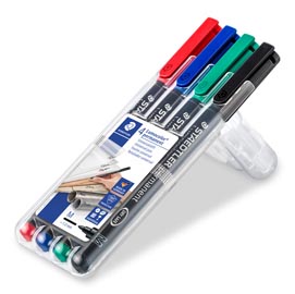 Pennarello astucci lumocolor permanent 317 - punta 1,0mm - 4 colori  - staedtler