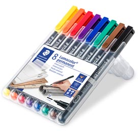 Pennarello astucci lumocolor permanent 317 - punta 1,0mm - 8 colori  - staedtler