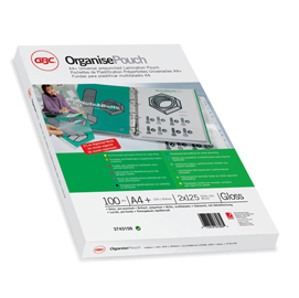 Pouches - a4+ - 228x303 mm - 2x125 micron - preforata organise - gbc - scatola 100 pezzi