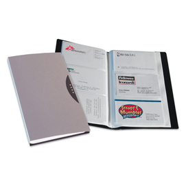 Portabiglietti da visita office suites - 240 tasche - con custodia - 11,4x19,2 cm - silver - fellowes