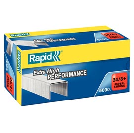 Punti rapid super strong - 24/8+ - acciaio zincato - metallo - rapid - conf. 5000 pezzi
