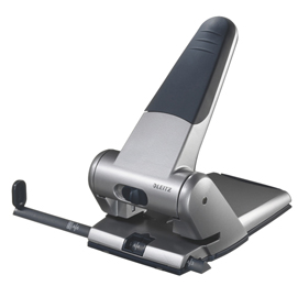 Perforatore 5180 - passo 8 cm - massimo 65 fogli - 2 fori - argento - leitz