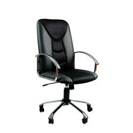 Poltrona direzionale hydra - conn ruote e braccioli - pelle/tessuto - nero - unisit