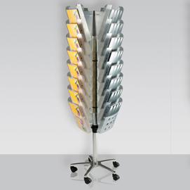 Portariviste girevole da terra carousel stacker - 24 vaschette a4 - tecnostyl