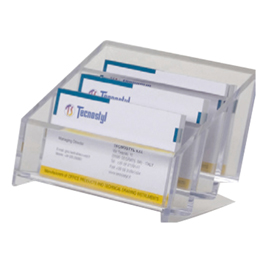 Portabiglietti multitasca mr acrylic da scrivania - 12x9x7 cm - trasparente - tecnostyl