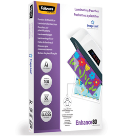 Pouches enhance80 - a3 - 303x426 mm - 2x80 micron - fellowes - scatola 100 pezzi