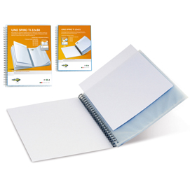 Portalistini personalizzabile uno spiro ti - con spirale - 22x30 cm - 30 buste - blu - sei rota