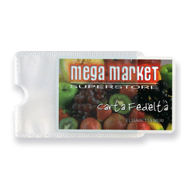 Porta carte di credito card 1p - 1 tasca - 5,8x8,7 cm - trasparente - sei rota - conf. 5 pezzi