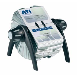Portabiglietti da visita rotativo visifix® flip - 200 buste - 25 schede alfabetiche a/z - 21,5x12x18,5 cm - durable