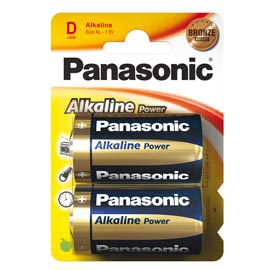 Pile torcia d - 1,5v - alcalina - panasonic - blister 2 pezzi