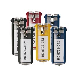 Portachiavi key clip - rosso - durable - conf. 6 pezzi