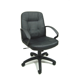 Poltrona visitatore auriga d - pelle/sky - con ruote e braccioli - nero - unisit