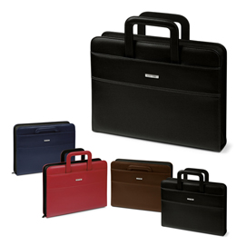 Portablocco - similpelle - c/anelli - nero - 28,5x36 cm - niji