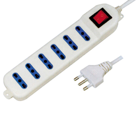 Presa multipla con interruttore - 6 prese bipasso 2p+t - cavo da 1.5 mt - mkc