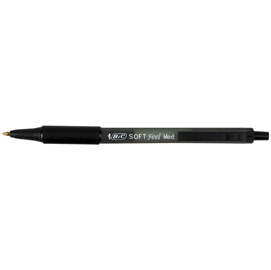 Penne a sfera a scatto soft feel - punta 1,0mm - nero  - bic - conf. 12 pezzi