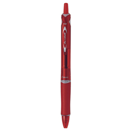Penna a sfera a scatto acroball plastic - punta 0,7mm - rosso  - pilot