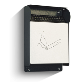 Posacenere da esterni - murale - 23,5x33x7 cm - grigio scuro - metalplus