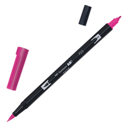 Pennarello dual brush n725 - rhoadamine red - tombow