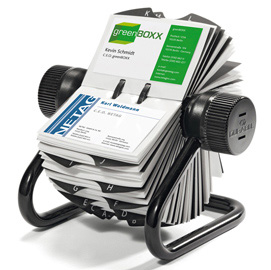 Portabiglietti da visita visifix® rotary - 400 posti - 19,5x19x12 cm - nero - durable