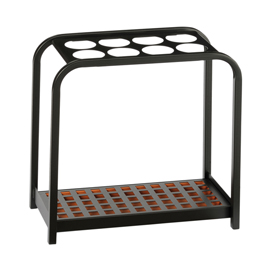 Portaombrelli multi - 8 posti - 52x26x54 cm -  nero/acciaio - medial international